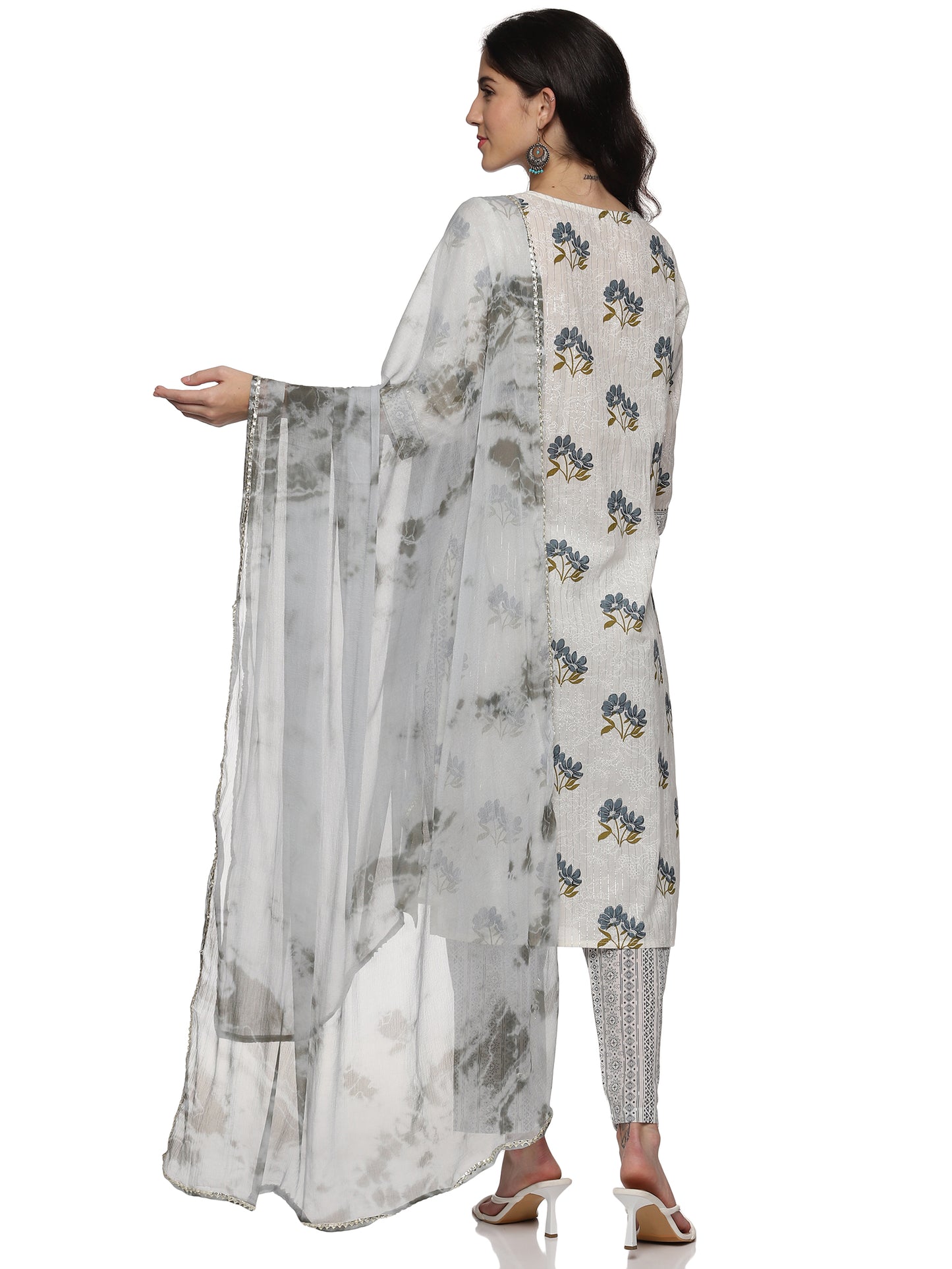 Cream & Grey Lurix Fabric