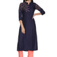 Kurti 2PC Navy Blue & Pink
