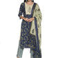 Kurti 3PC Navy Blue