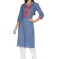 Single Kurti Blue & Red