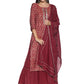 Kurti 3 Piece - Maroon Silk