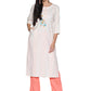 Single Kurti Cream with Khadi