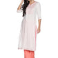 Single Kurti Pink & Cream