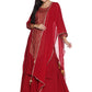 Kurti 3PC Maroon & Golden Work