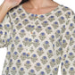 Single Kurti Cream & Blue