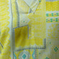 Straight Cotton Kurti -Geometrical Print- V Neck- Yellow colour