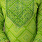 Kurti 3PC Set - Parrot Green Cotton Bhandej