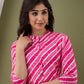 Single Kurti Pink - A Line Cotton