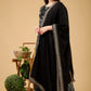 Kurti 2PC Anarkali Set - Black Ryon Fabric
